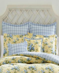 Cassidy Comforter Set - Laura Ashley English Country Interiors, Small Guest Room, Laura Ashley Bedding, Romantic Blue, Country Interior Design, Shadow Effect, Buttercup Yellow, Country Interior, Yellow Bedroom