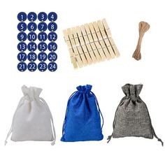 the contents of a bag are shown in blue and white, with numbers on them