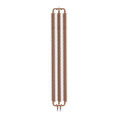 the copper metal tube heater is shown on a white background and has nozzles