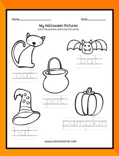 halloween worksheet for kids to practice their handwriting and writing skills with pumpkins