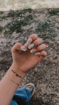 Teal Nails