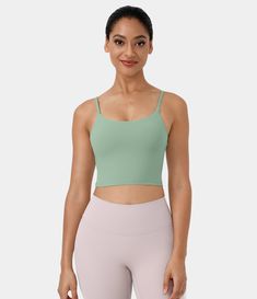 Women's In My Feels Basic Padded Workout Cropped Tank Top. Nylon, Nylon-87%, Spandex, Spandex-13%. 4-way stretch. Machine wash cold. Do not dry clean. Do not iron. Do not bleach. Wash with like colors. Turn garment inside out. Slim. Spaghetti Strap. Length Cropped. Low intensity recreation. Plain. Casual, Travel, Yoga. Removable cups. In My Feels, Casual Tanks, Backless Top, Workout Outfits, Perfect Bra, Bleach Wash, Sleeveless Tops, Top Tank, Womens Basic