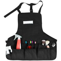 an apron that has various items in it