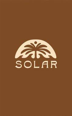 a brown and white logo with the word solar on it