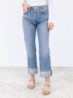 cuffed straight leg denim Bridal Shower Outfit, Style 2023, Dressy Dresses, Mother Denim, Leg Design, Maxi Dresses Casual, Denim Flares, Easy Going, Wide Leg Denim