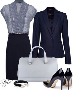 Navy is a great alternative to black, but still just as professional. Chique Outfits, Professional Wear, Workwear Fashion, Professional Outfits, Fashion 2020, Work Attire, Business Outfits