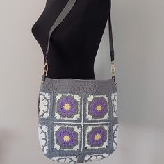 Elegant and Stylish: Gray Flower Patterned Hand Knitted Leather Handle Bag The gray floral patterned hand-knitted leather handle bag is the perfect choice for anyone looking for elegance, durability and functionality. Get this unique bag with inner lining  complete your style and attract attention! Size (approx) Width: 11.5 inch Height 9 inch (without handle) 🛍️🛍️🛍️🛍️🛍️ 🌸🌸Our bags are made with high quality materials. 🌸🌸We can also produce the models you like in the colors and sizes you Purple Rectangular Hobo Bag With Adjustable Strap, Handmade Purple Tote Shoulder Bag, Handmade Purple Shoulder Bag, Square Purple Satchel For Everyday Use, Purple Square Satchel For Everyday Use, Purple Crochet Bag For Everyday Use, Everyday Purple Crochet Bag, Purple Handmade Bags For Daily Use, Handmade Purple Crochet Bag For Everyday