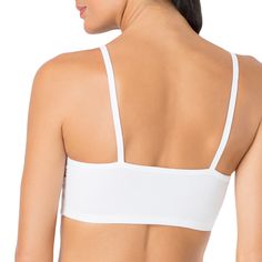 Designed with a full-coverage crop top neckline, the Fruit of the Loom® strappy women's sports bra can be flaunted under shirts and tanks for a cool flash of color. This great sport bra can be worn on it's own or layered for more color and support. An active lifestyle requires a brand that can give support and comfort. Cotton Sports Bra, Strappy Sports Bras, Low Impact Workout, Cotton Pullover, The Fruit, Women's Sports, Active Lifestyle, White White, Bra Cups