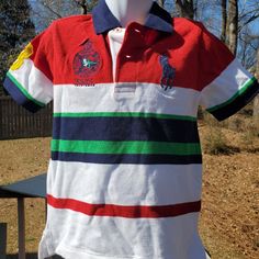 Nwt - Boy's Polo Multicolor Cotton Shirt For Playtime, Casual Short Sleeve Tops For Play, Fitted Multicolor Tops For School, Casual Multicolor Tops For Play, Multicolor Cotton Tops For Play, White Cotton Tops For Play, Ralph Lauren Polo, Ralph Lauren Shirt, Polo By Ralph Lauren