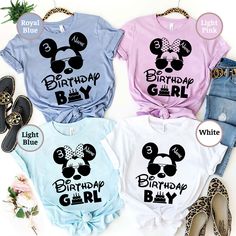 Disney Birthday Custom Shirt  Personalized Disney Shirt  Birthday Boy Mickey  Birthday Girl Minnie  Birthday Custom Shirt for Kid Easy 30 day return policy Personalized Disney Shirts, Family Shirts Disney, Disney Birthday Shirt, Disney Cruise Shirts, Disney Family Shirts, Disney Family Vacation Shirts, Kids Fall Outfits, Birthday Squad Shirts, Disney Tanks