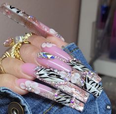 Xxl Nail Ideas, Super Long Nails, Extravagant Nails, Extra Long Nails, Buchonas Nails, Retro Nails, Super Cute Nails, Long Nail Designs, Punk Nails