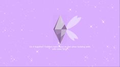 an origami butterfly on a purple background with the words, do together today make us as we have building blocks