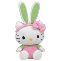 a hello kitty stuffed animal with a bow on its head