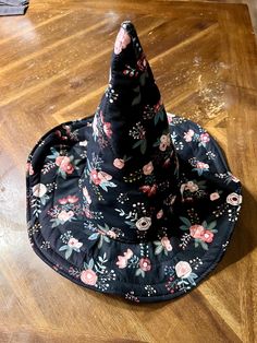 Floral Witch Hat, A Witch Costume, Floral Witch, Hat With Flowers, Black Witch Hat, Halloween Hat, Women Costume, Hat Fits, Black Witch