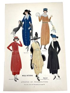 Retro Winter Day Dresses, Retro Winter Daywear Dresses, Retro Dresses For Daywear, Vintage Fashion Dresses, 1920 Women's Fashion, Mccall Patterns, Fashion 1910, Patterns Fashion, 1920s Dress