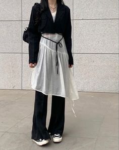 Wasia Project, Japan Fits, Dress Over Jeans, Dress Over Pants, Alt Style, Aesthetic Clothing, Mode Inspo, 가을 패션, Looks Style