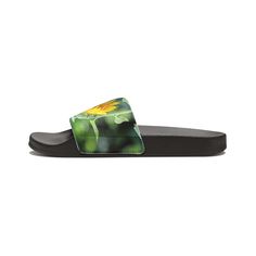 Take on the summer heat with style thanks to these personalized slide sandals for women. Made with PU outsoles and an edge-to-edge strap customization that will never peel, crack, or fade, these sandals feature a high-end quality factor comparable to household-name brands. The straps are made with neoprene and polyester to avoid chafing while the ergonomic sole keeps discomfort at bay. .: Material: 100% PU (polyurethane) outsoles / polyester & neoprene straps .: Black & white outsole color optio Casual Jelly Slide Sandals With Cushioned Footbed, Casual Slide Jelly Sandals With Cushioned Footbed, Summer Casual Slide Slippers, Trendy Non-slip Sandals For Leisure, Trendy Flat Sandals For Leisure, Trendy Summer Slippers For Leisure, Comfortable Slip-on Slides For Leisure, Casual Summer Slide Slippers, Trendy Summer Leisure Slippers