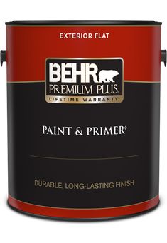 behr premium plus paint and primer exterior finish, available in two different colors