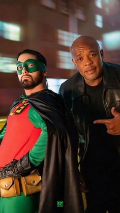 two men dressed as batman and robin wayne