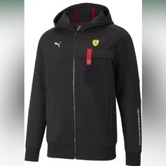 New With Tags- Black With Red- Size Small Willing To Negotiate Sophisticated Branding, Ralph Sampson, Mens Outdoor Jackets, Sweat Jacket, Black Sweats, Black Puma, Scuderia Ferrari, Puma Mens, Sports Jacket