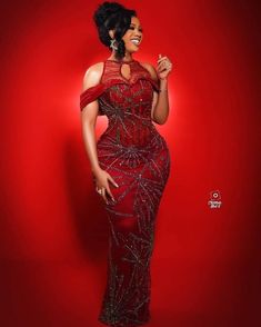 A Line Asoebi Styles, Straight Dress Styles For Wedding, Red Lace Dress Styles Nigerian, Red Lace Gown Styles Nigerian, Maroon Lace Asoebi Styles, Red Asoebi Lace Styles For Wedding, Organza Material Dresses, Wine Lace Aso Ebi Styles, Red African Wedding Dress