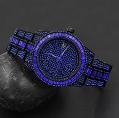 Hip hop, fully iced out, all bling mens fashion watch with sparkling blue stones.excellent quality with AAA CZ Purple Iced Out Watch, Bust Down Watch, Iced Out Watches, Product Animation Video, Iced Out, Iced Out Watch, Iced Out Jewelry, Mens Bling, 3d Product Animation