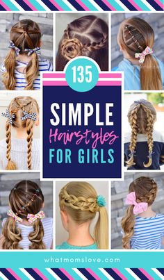 Buns For School, Simple Hairstyles For Girls, Easy Girls Hairstyles, Fun Braids, Hairstyles For Toddlers, Cute Ponytails