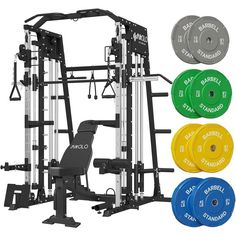 an image of a home gym equipment set with different colors and options to choose from