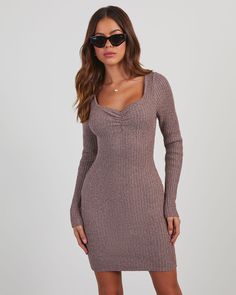 This one's a stunner! The Such A Sweetheart Mini Sweater Dress comes in a fitted, knit fabric with a sweetheart neckline and long sleeves. Ruching at the bust adds to this outfit's unique charm. It comes in a mini length that hits at mid-thigh, so we recommend pairing it with tall western boots for balance. Fitted Sweetheart neckline Long sleeves Mini length No closures or lining 55% Polyester 45% Acrylic Tall Western Boots, Tall Western Boot, Outfits Unique, Mini Sweater, Mini Sweater Dress, Long Sleeve Mini, Unique Charms, Trending Now, Western Boots