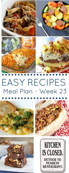 easy recipes meal plan week 3