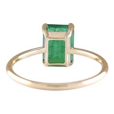 1.40 Carat Natural Emerald 14K Yellow Gold Ring | Fashion Strada Natural Emerald Rings, Gold Rings Fashion, Ring Fashion, Rings Cool, Yellow Gold Ring, Natural Emerald, Emerald Ring, Yellow Gold Rings, Precious Metals