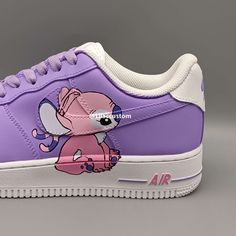 Elevate your sneaker game with the Nike Air Force 1 Cartoon Character Purple Blue Custom. These unique shoes feature vibrant purple and blue coloring, with a custom cartoon character design. Crafted with superior Nike Air technology, these shoes provide ultimate comfort and support for all-day wear. Show off your individuality with these one-of-a-kind sneakers. ★ Brand new with box ★ Each pair is unique and one of a kind ★ Each pair is personally handmade, painted with high quality Angelus. ★ Le Sporty Sneakers With Character Print For Streetwear, Cartoon Print Sneakers For Streetwear, Cartoon Print Sneakers With Round Toe, Cartoon Low-top Sneakers For Streetwear, Cartoon Style Low-top Sneakers For Streetwear, Cartoon Print High-top Sneakers, Cartoon Character Print Low-top Sneakers, Purple Round Toe Custom Sneakers, Purple Synthetic Round Toe Custom Sneakers