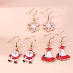 Christmas Snowman Snow Gloves Earrings – MANDUORAN Santa Earrings, Holiday Earrings, Holiday Earring