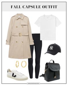 Casual Sporty Outfits, Trench Coat Outfit, Capsule Wardrobe Outfits, Capsule Outfits, Wardrobe Outfits, Sporty Outfits, Casual Fall Outfits, Fall Winter Outfits