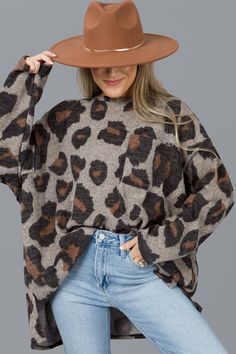 Oversized Leopard Print Tops With Long Sleeves, Casual Long Sleeve Leopard Print Sweater, Casual Leopard Print Long Sleeve Sweater, Oversized Casual Leopard Print Sweater, Leopard Print Tops With Relaxed Fit For Fall, Leopard Print Top With Relaxed Fit For Fall, Leopard Print Relaxed Fit Top For Fall, Casual Leopard Print Sweater, Custom Dress