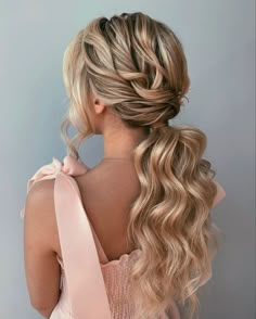 Hairstyle For Prom, Hairstyles Reference, Braid Hairstyle Ideas, Cute Prom Hairstyles, Prom Pony Tail, Hairstyles Aesthetic, Simple Prom Hair