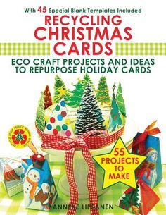 the book cover for recycling christmas cards