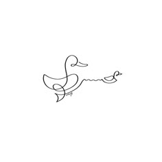 a black and white drawing of a duck with the word love on it's side