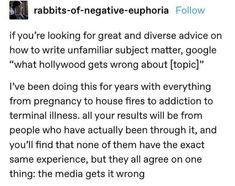 a tweet with the caption that reads, rabbits - negative euphria follow