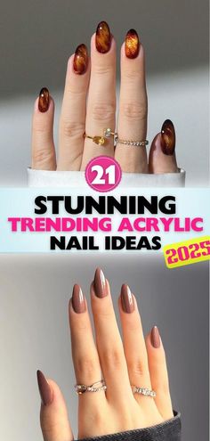 2025 Nail Trends Design, Trending Acrylic Nail Designs, Creative Nail Ideas, Chic Nail Designs, Ombre Nails Glitter, Spring Nail Designs, Stylish Nails Designs, Nail Pops, Classic Nails