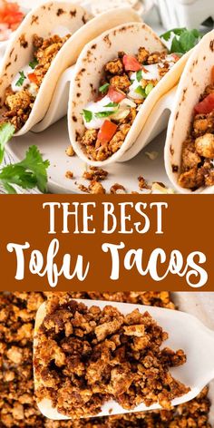 the best tofu tacos recipe with text overlay