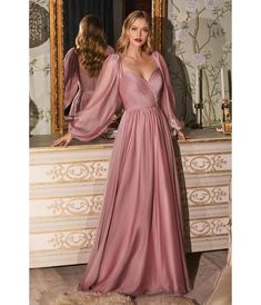 Long Sleeve Bridesmaid Dress, Long Sleeve Chiffon Dress, Off Shoulder Evening Dress, Cinderella Divine, Unique Prom Dresses, Full Length Dress, Dreamy Dress, Chiffon Gown, Chiffon Long Sleeve