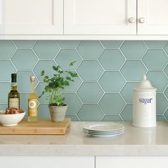 the kitchen counter is clean and ready to be used as an appliance for cooking