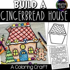 a gingerbread house coloring craft with crayons