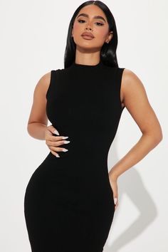 Available In Hunter, Plum, Black, And Nude. Midi Dress Sleeveless Mock Neck Invisible Back Zipper Stretch Compression Rib 86% Rayon 14% Spandex Imported | Amber Snatched Midi Dress in Black size XL by Fashion Nova Nude Midi Dress, Sleeveless Mock Neck, Fashion Nova Outfits, High Neck Sleeveless, Fashion Nova Dress, Fashion Nova Dresses, People Dress, Midi Dress Sleeveless, Dress Sleeveless