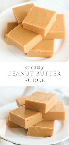 peanut butter fudge on a white plate