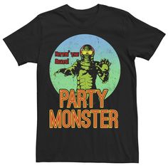 He'll love wearing this Men's Universal Monsters Creature From The Black Lagoon Party Graphic Tee. Crewneck Short sleevesFABRIC & CARE Cotton Machine wash Imported Gender: male. Age Group: adult. Fun Black T-shirt For Party, Black Fun T-shirt For Casual Party, Fun Black Party T-shirt, Halloween Party Graphic T-shirt, Halloween Party Graphic Print T-shirt, Funny Crew Neck T-shirt For Party, Funny Party T-shirt With Crew Neck, Funny Black Party Tops, Crew Neck Graphic Print T-shirt For Costume Party