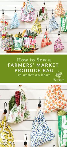 how to sew a farmer's market produce bag in under an hour with instructions