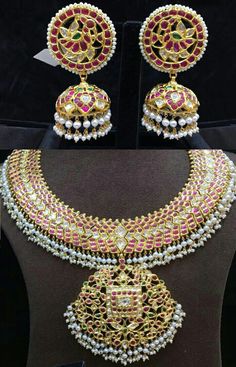 Indian Brides Jewelry, Indian Diamond Jewellery, Gold Haram, Diamond Pendant Jewelry, Gold Jewels Design, Mala Jewelry, Diamond Jewelry Set