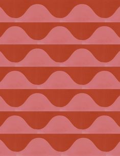 an orange and pink background with wavy lines